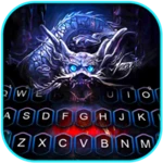 blue scary dragon theme android application logo